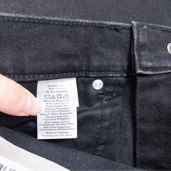 NWT Everlane The Way High Waisted Jean 28 Long Raw Hem Straight Wide Leg Organic - Picture 11 of 12